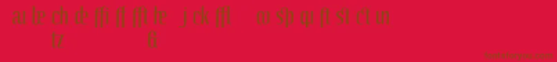 Czcionka LinotypeoctaneRegularadd – brązowe czcionki na czerwonym tle