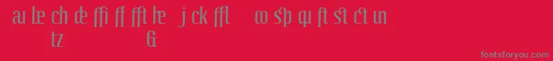 LinotypeoctaneRegularadd-Schriftart – Graue Schriften auf rotem Hintergrund