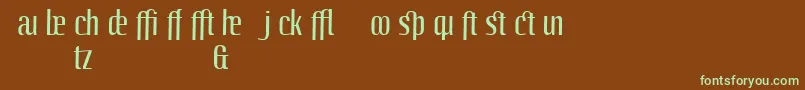 LinotypeoctaneRegularadd Font – Green Fonts on Brown Background