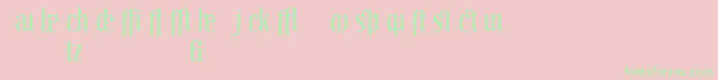 LinotypeoctaneRegularadd-fontti – vihreät fontit vaaleanpunaisella taustalla
