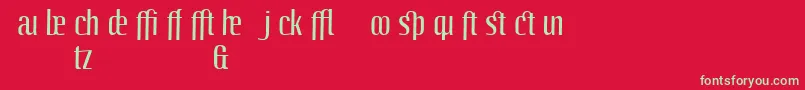 LinotypeoctaneRegularadd-fontti – vihreät fontit punaisella taustalla