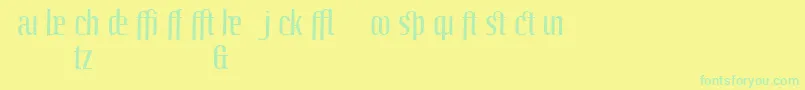 LinotypeoctaneRegularadd Font – Green Fonts on Yellow Background