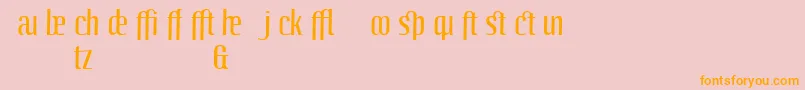 LinotypeoctaneRegularadd-Schriftart – Orangefarbene Schriften auf rosa Hintergrund