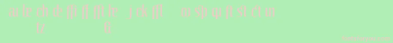 LinotypeoctaneRegularadd-fontti – vaaleanpunaiset fontit vihreällä taustalla