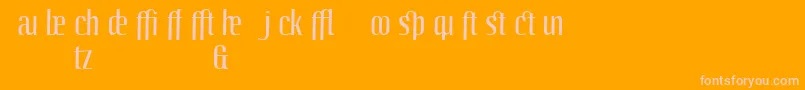LinotypeoctaneRegularadd-fontti – vaaleanpunaiset fontit oranssilla taustalla