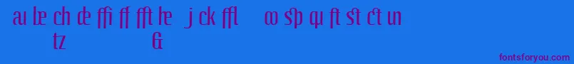 LinotypeoctaneRegularadd-Schriftart – Violette Schriften auf blauem Hintergrund