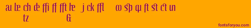LinotypeoctaneRegularadd-Schriftart – Violette Schriften auf orangefarbenem Hintergrund