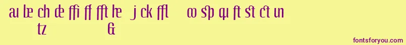 LinotypeoctaneRegularadd Font – Purple Fonts on Yellow Background