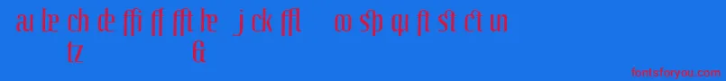 LinotypeoctaneRegularadd Font – Red Fonts on Blue Background
