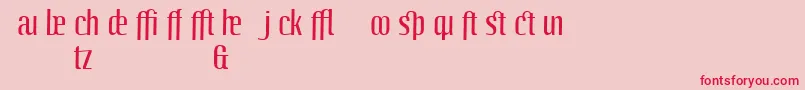 LinotypeoctaneRegularadd-fontti – punaiset fontit vaaleanpunaisella taustalla