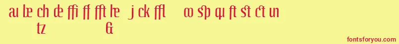 LinotypeoctaneRegularadd Font – Red Fonts on Yellow Background