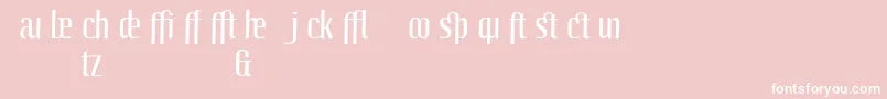 LinotypeoctaneRegularadd-fontti – valkoiset fontit vaaleanpunaisella taustalla