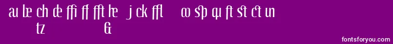 LinotypeoctaneRegularadd-Schriftart – Weiße Schriften auf violettem Hintergrund