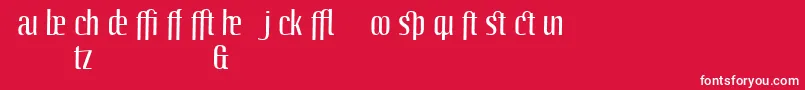 LinotypeoctaneRegularadd-fontti – valkoiset fontit punaisella taustalla