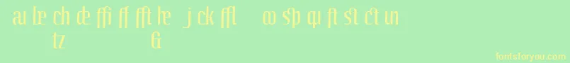 LinotypeoctaneRegularadd-fontti – keltaiset fontit vihreällä taustalla
