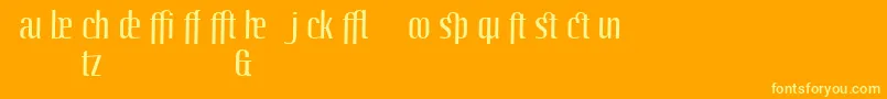 Fonte LinotypeoctaneRegularadd – fontes amarelas em um fundo laranja