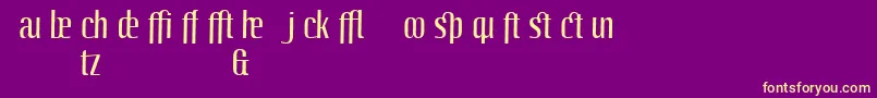 LinotypeoctaneRegularadd Font – Yellow Fonts on Purple Background