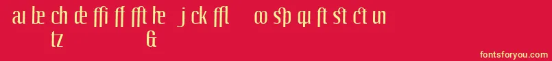 LinotypeoctaneRegularadd-fontti – keltaiset fontit punaisella taustalla