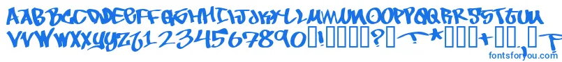 フォントTobec ffy – 白い背景に青い文字