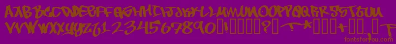 Tobec ffy Font – Brown Fonts on Purple Background