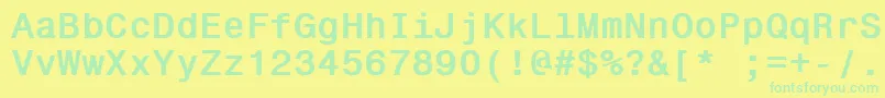 フォントGallowsPole3 – 黄色い背景に緑の文字