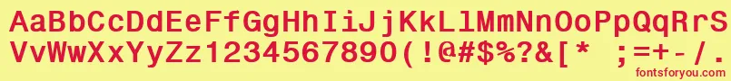 Czcionka GallowsPole3 – czerwone czcionki na żółtym tle