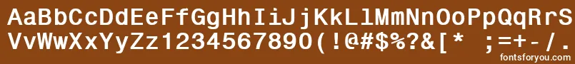 Czcionka GallowsPole3 – białe czcionki na brązowym tle