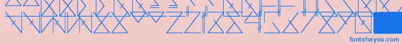 Skramline Font – Blue Fonts on Pink Background