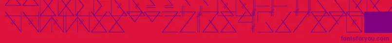 Skramline-Schriftart – Violette Schriften auf rotem Hintergrund