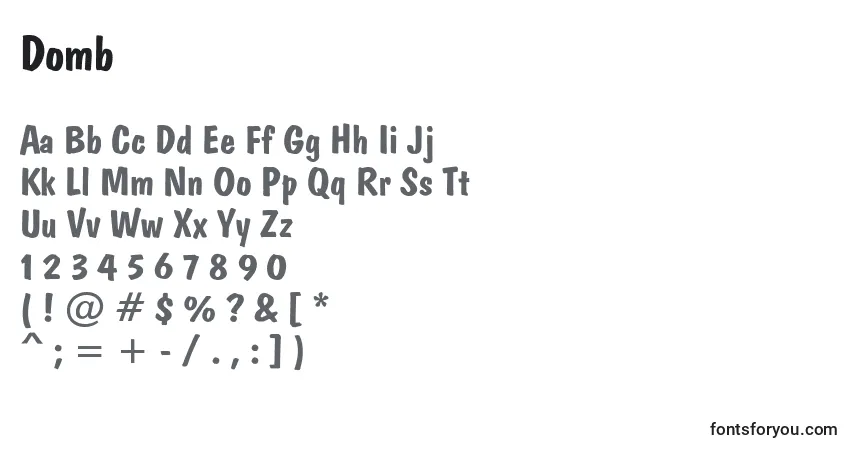 Domb Font – alphabet, numbers, special characters