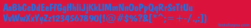 Domb Font – Blue Fonts on Red Background