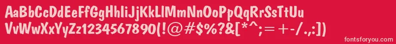 Domb Font – Pink Fonts on Red Background