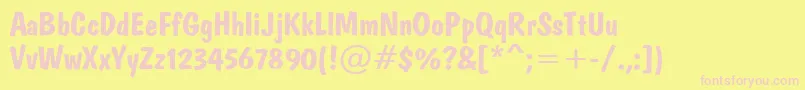 Domb Font – Pink Fonts on Yellow Background
