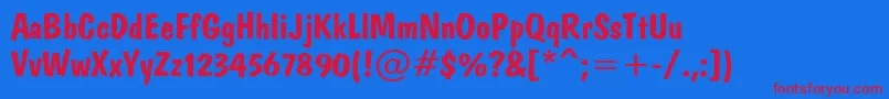 Domb Font – Red Fonts on Blue Background