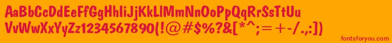 Domb Font – Red Fonts on Orange Background