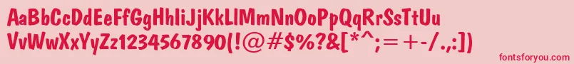 Domb Font – Red Fonts on Pink Background