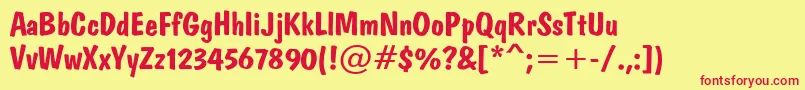 Domb Font – Red Fonts on Yellow Background