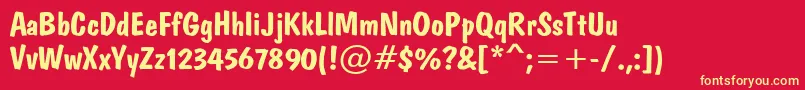 Domb Font – Yellow Fonts on Red Background