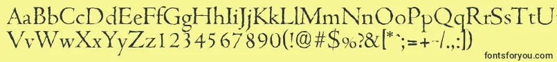 CambridgeantiqueLightRegular Font – Black Fonts on Yellow Background