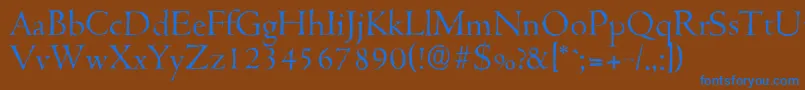 CambridgeantiqueLightRegular Font – Blue Fonts on Brown Background