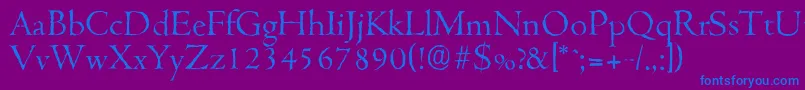 CambridgeantiqueLightRegular Font – Blue Fonts on Purple Background