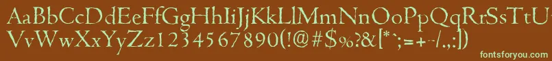 CambridgeantiqueLightRegular Font – Green Fonts on Brown Background