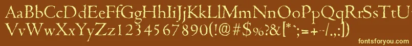 CambridgeantiqueLightRegular Font – Yellow Fonts on Brown Background