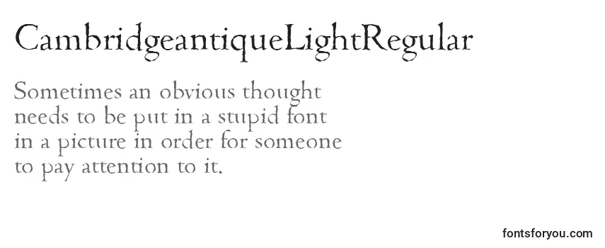 CambridgeantiqueLightRegular Font