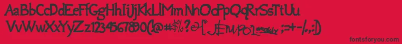 Jempolfreak Font – Black Fonts on Red Background