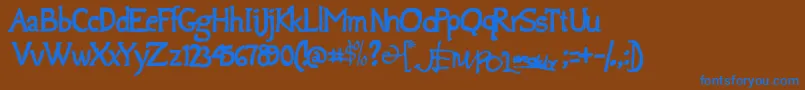 Подробнее о шрифте Jempolfreak Шрифт Jempolfreak – синие шрифты на коричневом фоне
