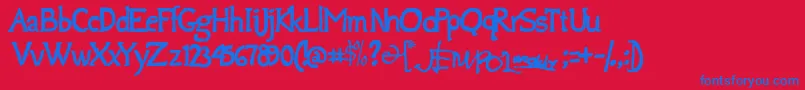 フォントJempolfreak – 赤い背景に青い文字