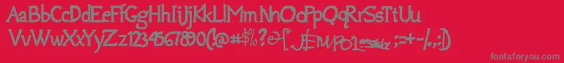 フォントJempolfreak – 赤い背景に灰色の文字
