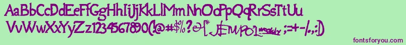 Jempolfreak Font – Purple Fonts on Green Background