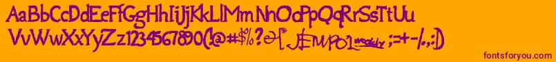 Jempolfreak Font – Purple Fonts on Orange Background